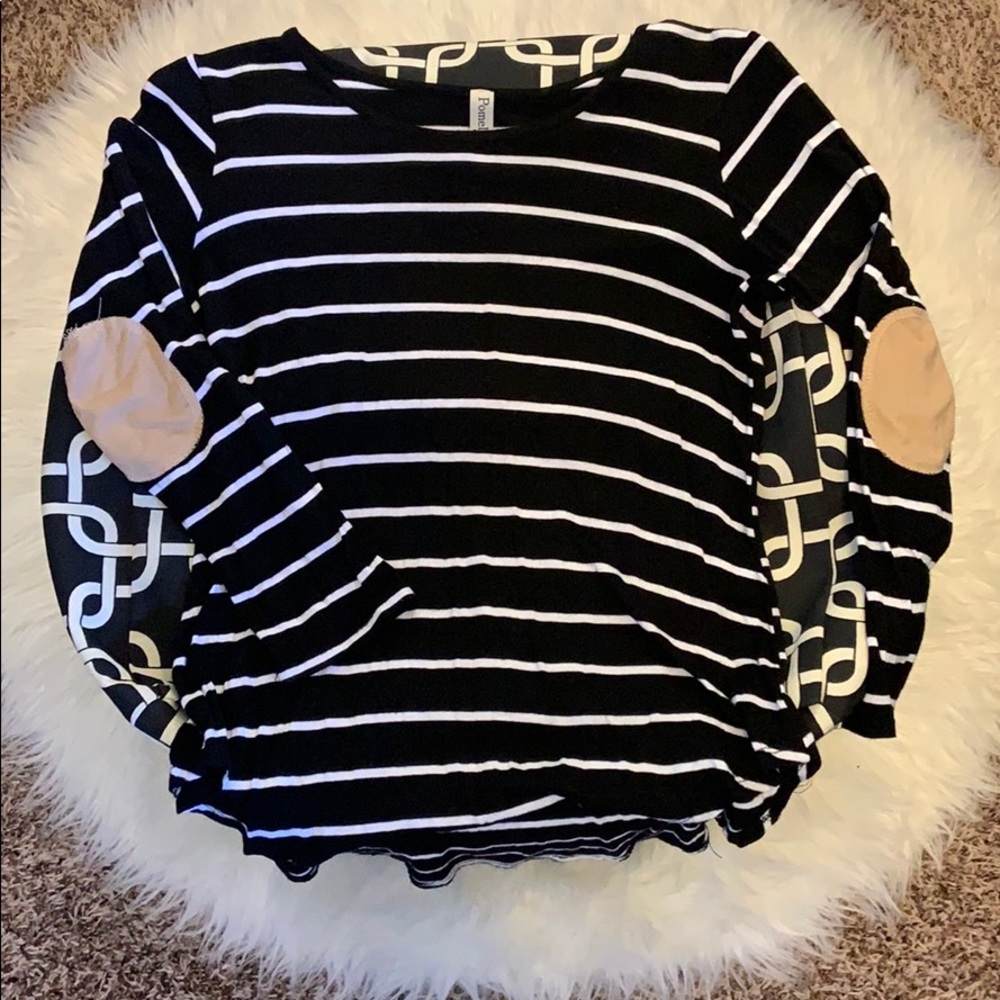 cute black & white striped shirt from boutique